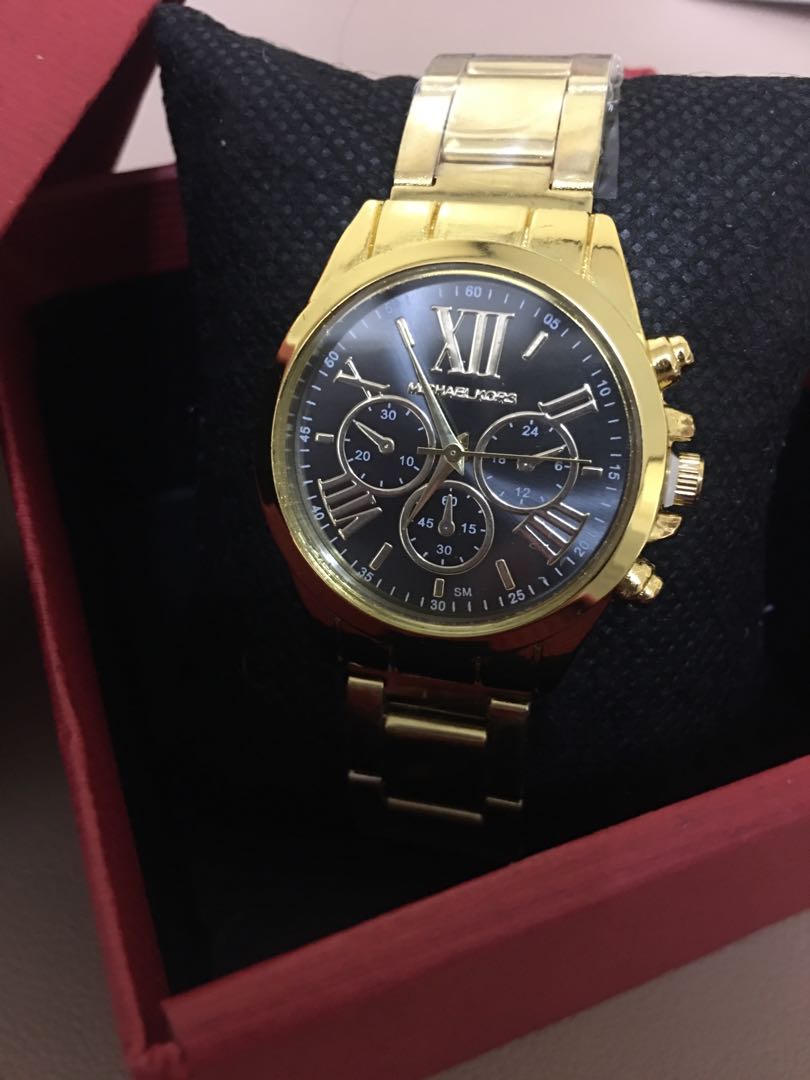 Michael kors gold watch black face clearance