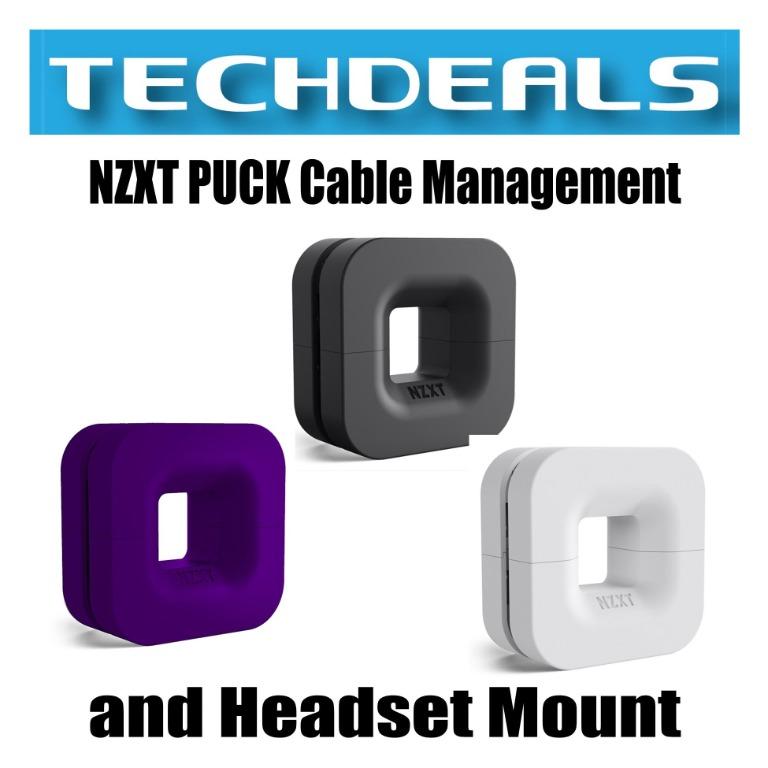 NZXT PUCK Cable Management and Headset Mount Black White Purple