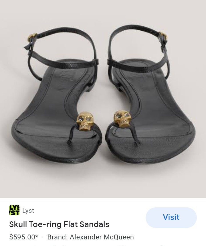 Original McQueen skull toe ring sandal Luxury Sneakers
