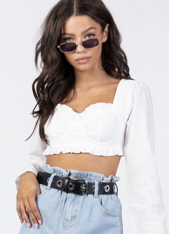 princess polly white long sleeve keelan 