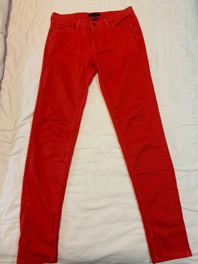 Red best sale mango jeans
