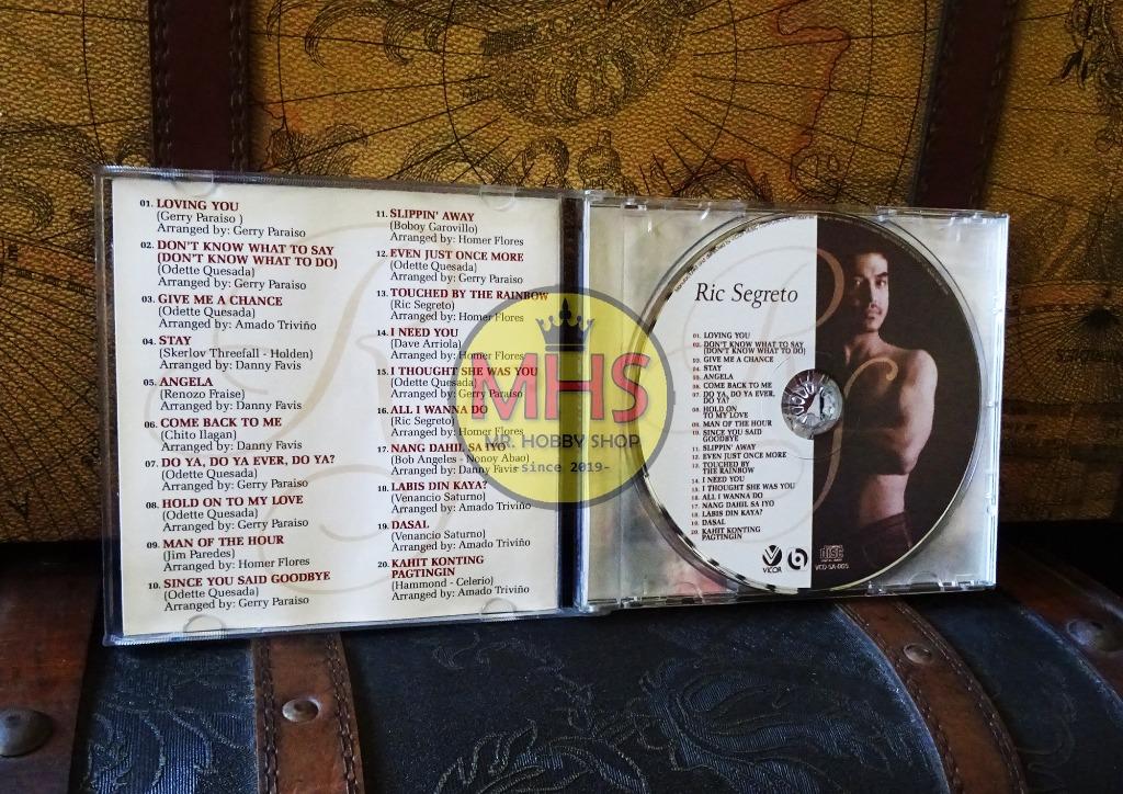 Ric Segreto Self Titled CD (100% Original Copy) (Category: CDs & DVDs) located in Valenzuela. Submitted by mrhobbyshop (Listing ID 1102168100, Image 3). Description: What you see is what you get As is Tracklists: 1 Loving You 2 Don't Know What To Say (Don't Know What To Do) 3 Give Me A Chance 4 Stay 5 Angela 6 Come Back To Me 7 Do Ya, Do Ya Ever, Do Ya? 8 Hold On To My Love 9 Man Of The Hour 10 Since You Said Goodbye 11 Slippin' Away 12 Even Just