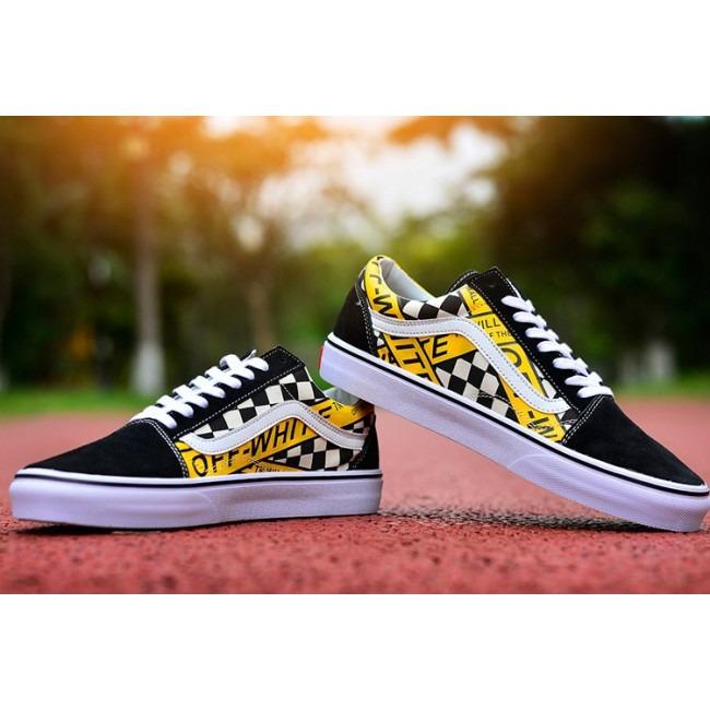Checkerboard vans with yellow stripe new arrivals
