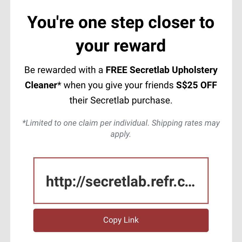 Secretlab referral clearance