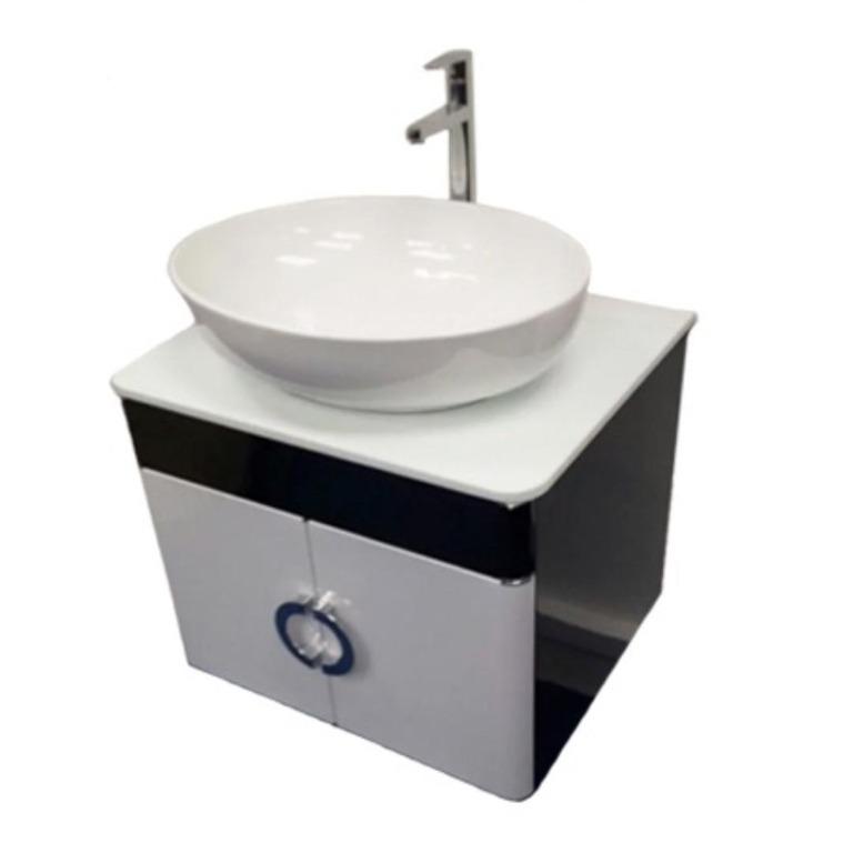 Stainless Steel Vanity Cabinet Bathroom, White Vanity Black Top