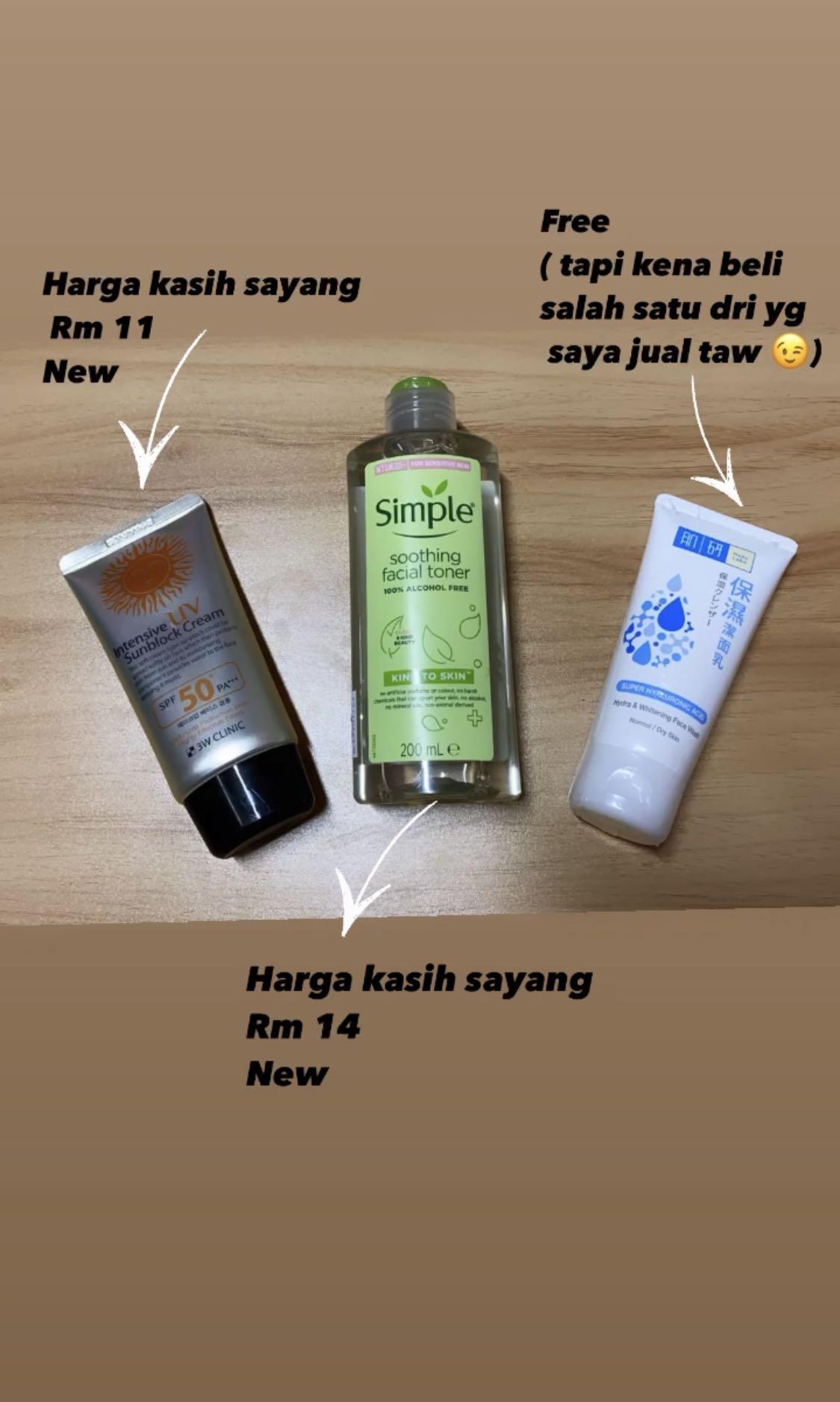Sunscreen 3w Clinic Toner Simple Hada Labo Face Wash Health Beauty Skin Bath Body On Carousell