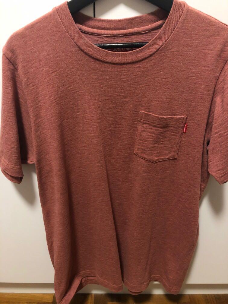 supreme red pocket tee