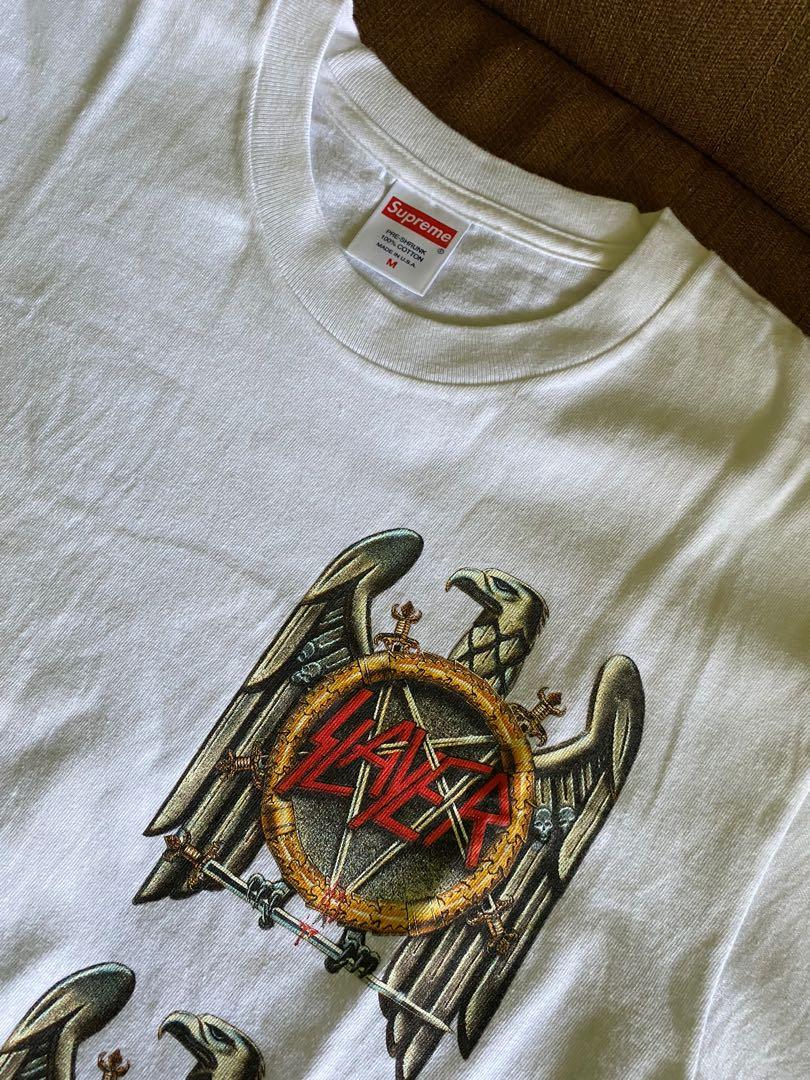 Supreme x Slayer eagle tee, Fesyen Pria 