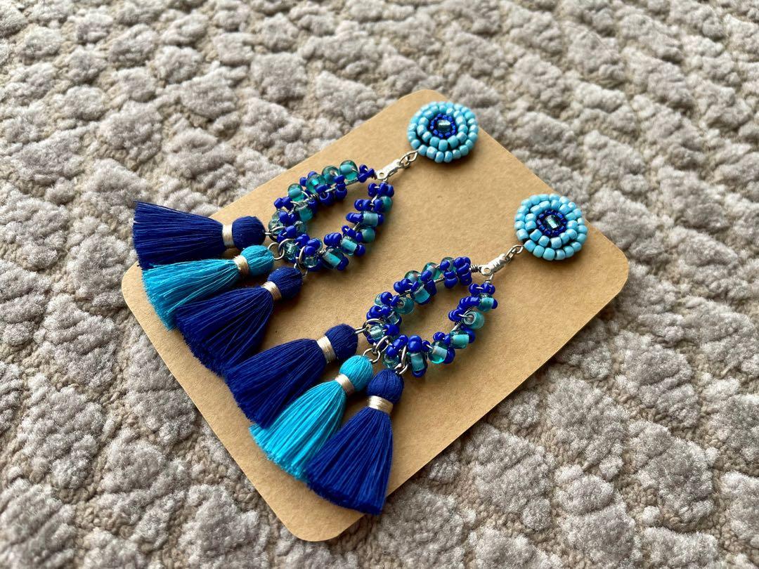 Tassel Beach Statement Earrings (Category: Other Accessories) located in Cebu City. Submitted by ddsecondselection (Listing ID 1102109335, Image 2). Description: Facebook : DYOSA HANDMADE Instagram: @dyosahandmade Location: Lahug Cebu city Courier: LBC and JRS Delivery COD: Maxim and Lalamove.