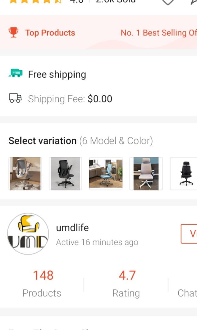 UMD ergonomic computer chair, Furniture & Home Living, Furniture ...