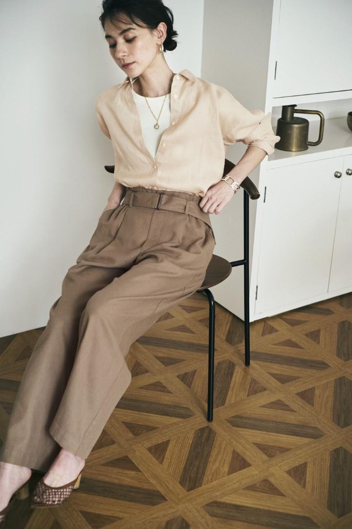 Uniqlo belted shop linen pants