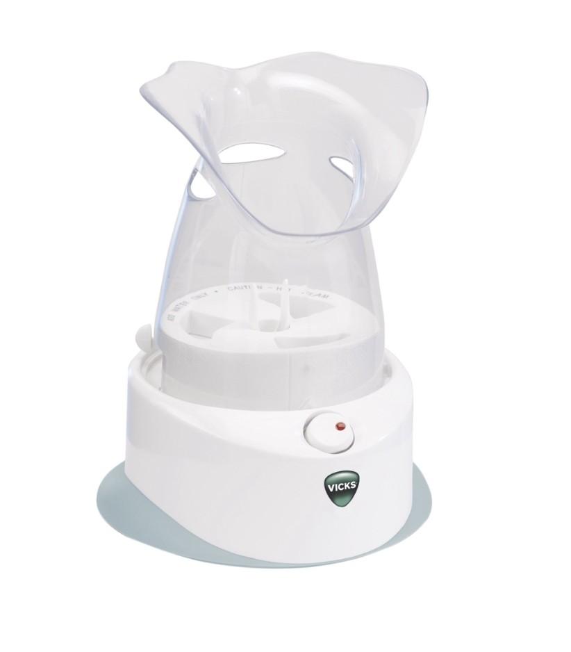 Vicks Personal Steam Inhaler, V1200 - 220V (Category: Medical Supplies & Tools) located in Manila. Submitted by laniefg (Listing ID 1102215565, Image 1). Description: Vicks Personal Steam Inhaler, with a soft, comfortable face mask and compatible with soothing menthol Vicks VapoPads, provides a warm mist of steam for temporary relief from allergies, congestion and coughs in a 5-15 minute treatment. *With free 1 Vapopad* 220V.