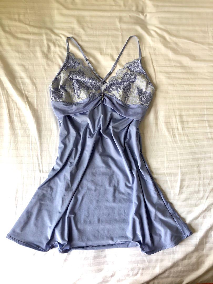 Vintage Fairycore chemise slip in Cornflower Blue Women s Fashion