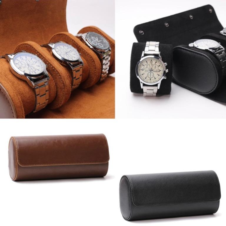 Luxury Watch Roll Box 3 Slots Leather Rolex Watch Box for Men 