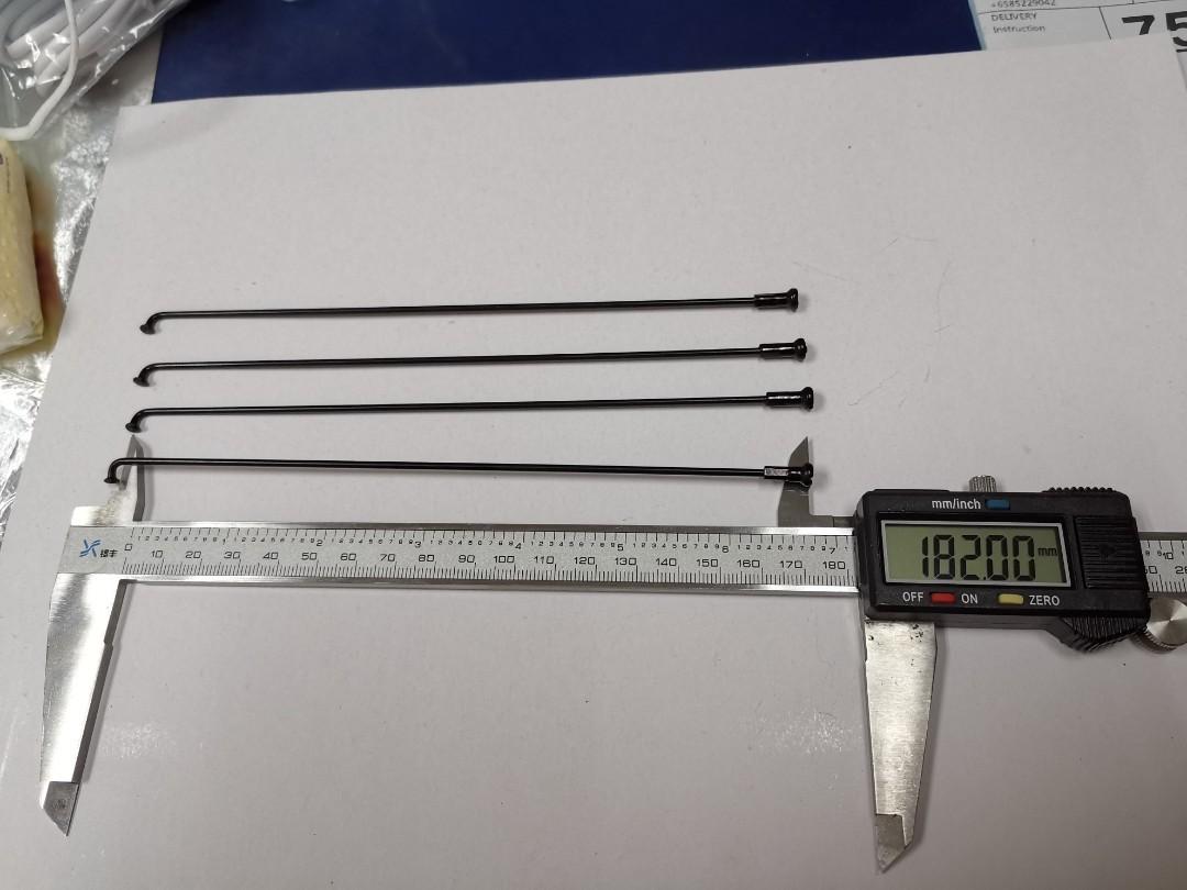 kit 40 spokes and nipples polished steel diameter 3,5 mm length 140 mm straight