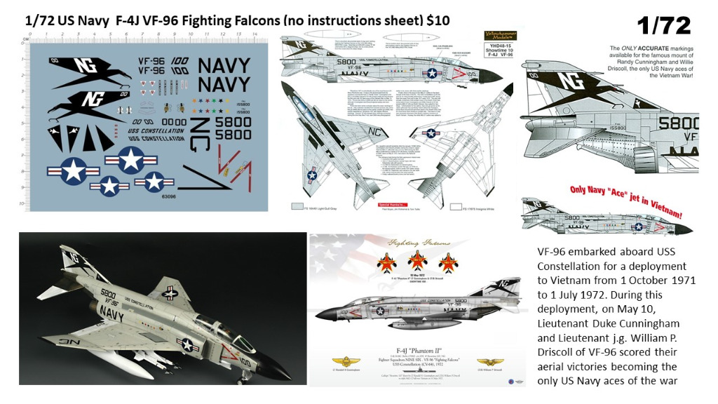 Detail Up 1/48 US Air Force USAF F4 Phantom VF41 VF-41 Fighter Model Kit Decal