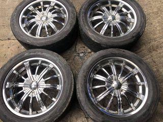 20" Hero Chrome Mags used 6Holes pcd 139 with 265-50-r20 Nitto 420s used tires