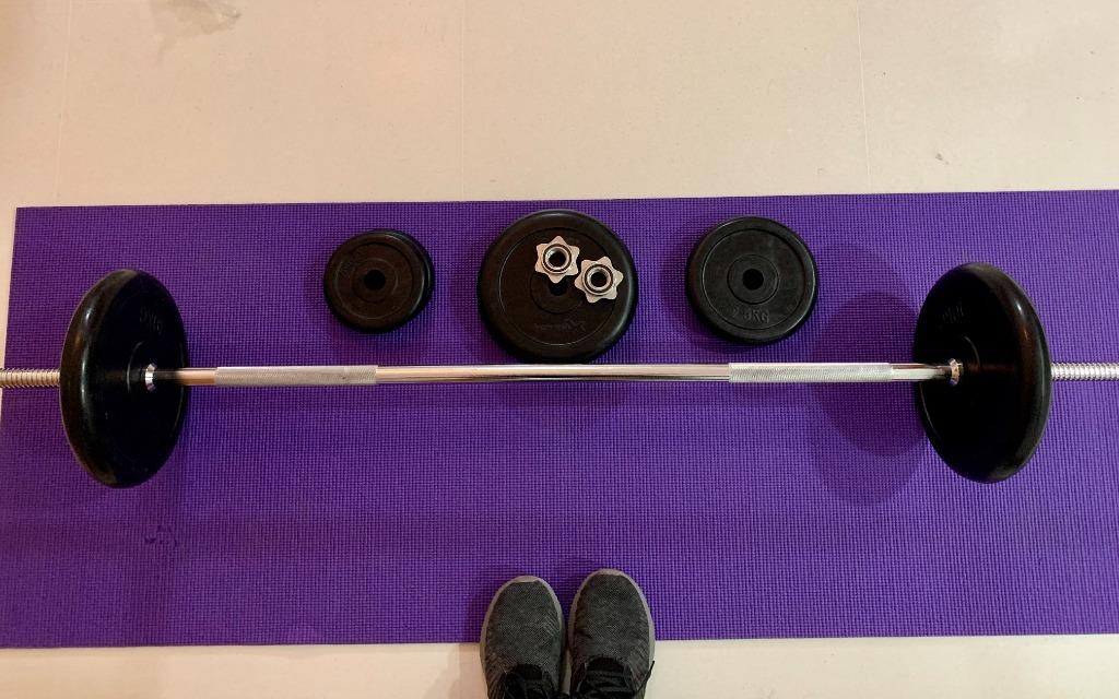 42.5kg Adjustable Barbell Set, Sports Equipment, Exercise & Fitness