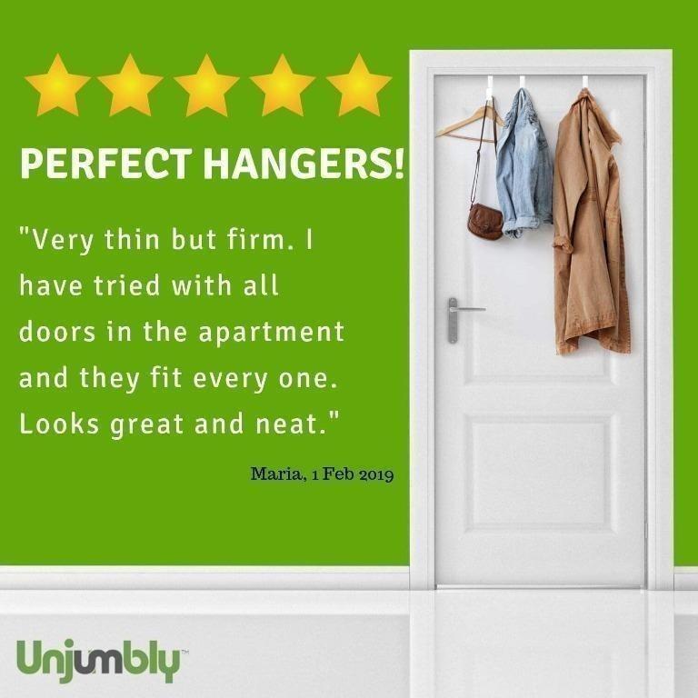 6279 Unjumbly Over Door Hook Set 2 Pack Sturdy Metal Back of Door Hooks Fitting Wide