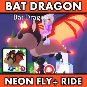 Pet  fly ride neon bat dragon adopt me roblox - Game Items - Gameflip