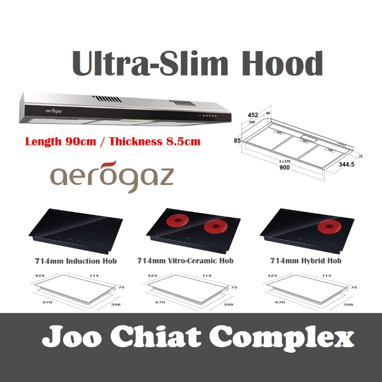 Aerogaz UltraSlim Cooker Hood with Electric Hob, TV & Home Appliances