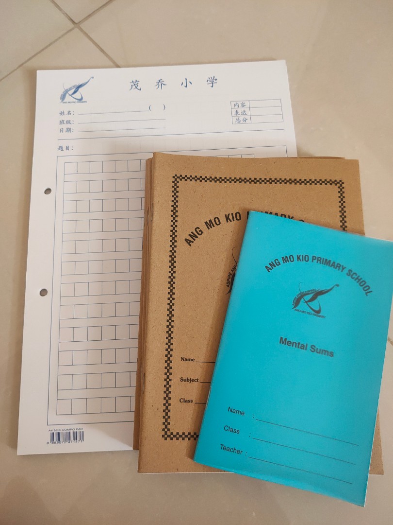 Ang Mo Kio Primary School notebooks and fulscape paper, Hobbies & Toys