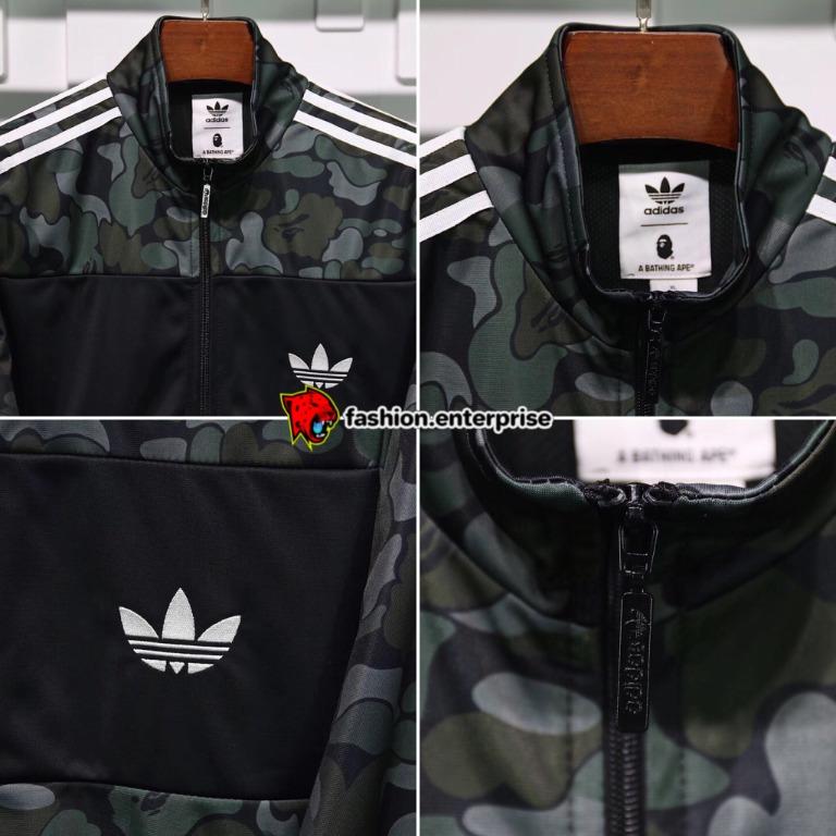 Bape x adidas abc camo track jacket black 2025