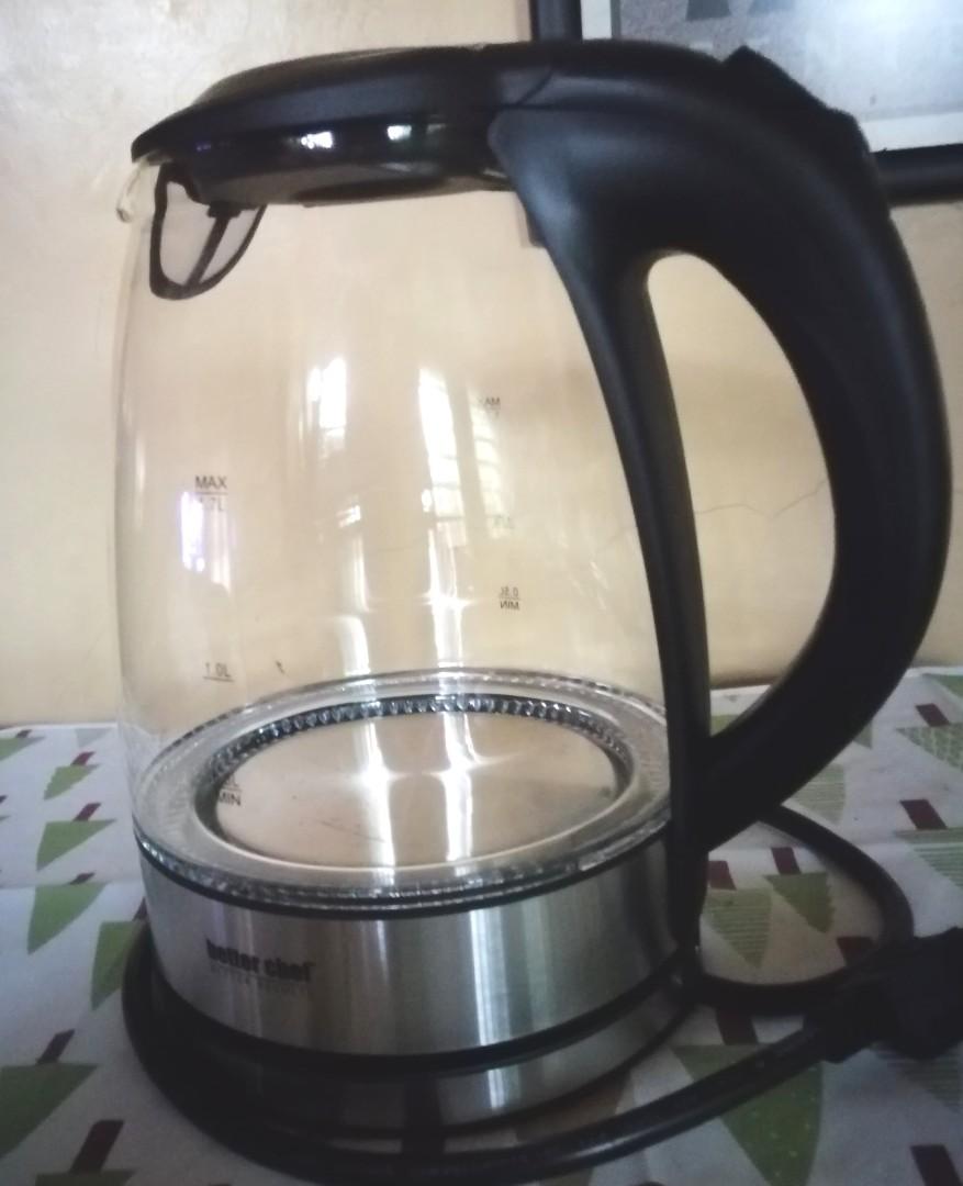 Better Chef cordless kettle (Category: Coffee & Tea Tableware) located in Bacoor. Submitted by scmom (Listing ID 1102347533, Image 2). Description: Fr: US....110 V 360 degree cordless electric glass tea kettle 1.7 L capacity Last pix not mine.