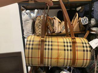 Burberry Beige Nova Check Canvas Handbag Satchel Burberry 米色 Nova Check 帆布手提包挎包