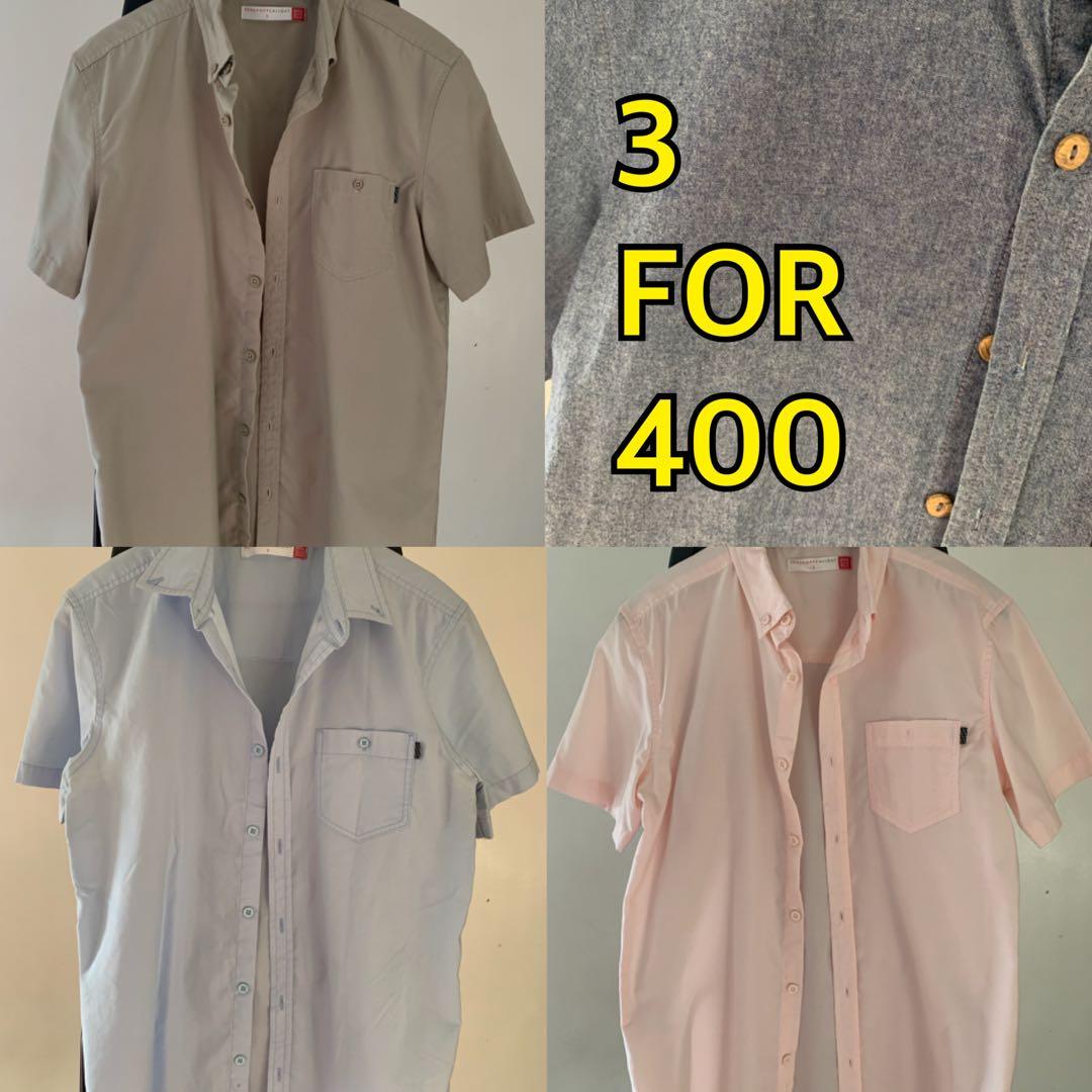 BUY 3 for 400 Penshoppe All Day Button Down Polo Shirt Men s Fashion Tops Sets Tshirts Polo Shirts on Carousell