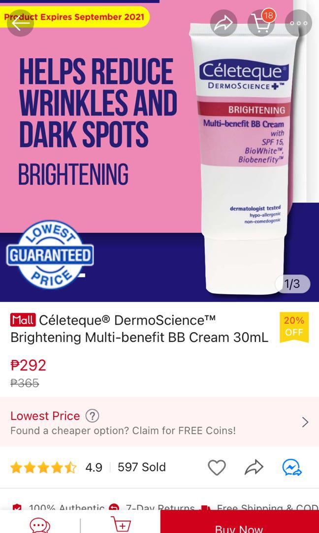 Celeteque BB cream (Category: Face Care) located in Quezon City. Submitted by jcycle02 (Listing ID 1102446919, Image 3). Description: Brand new and sealed Guaranteed authentic.