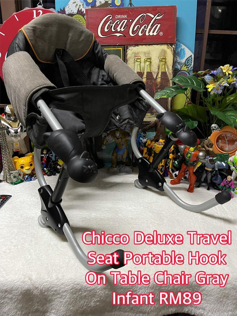 Chicco Deluxe Travel Seat Portable Hook on Table grey Babies Kids Nursing Feeding Weaning Toddler Feeding on Carousell