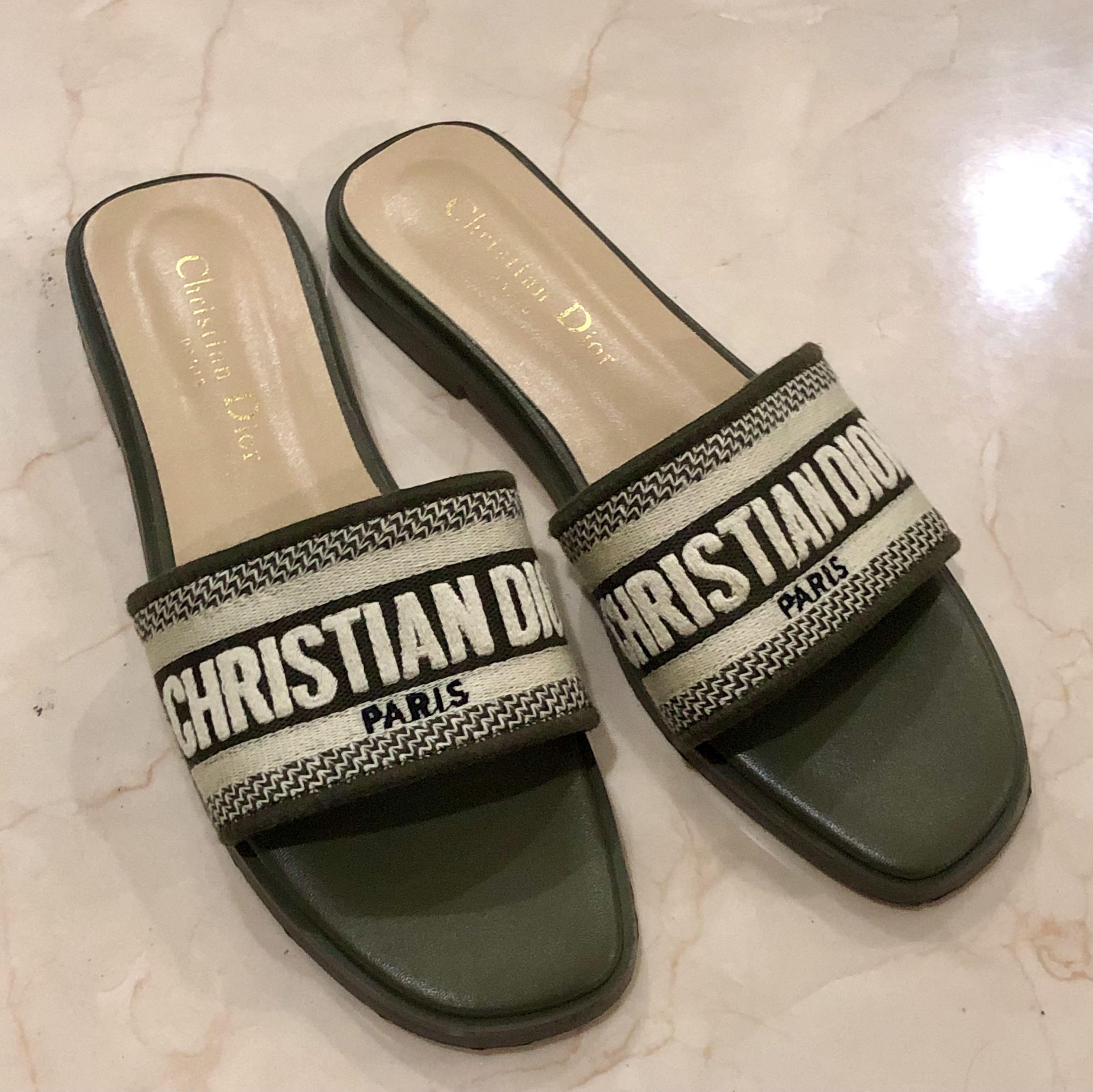 Christian dior sandals green sale