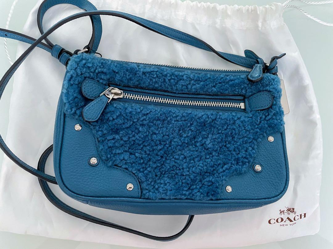 Coach Purse Small Rhyder Pochette Leather Shearling Crossbody