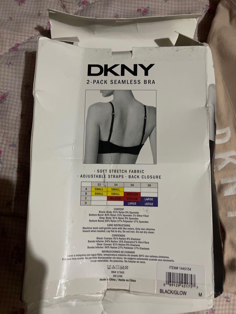 DKNY Women's 2-pack Soft Stretch Seamless Bra Colors Glow Black