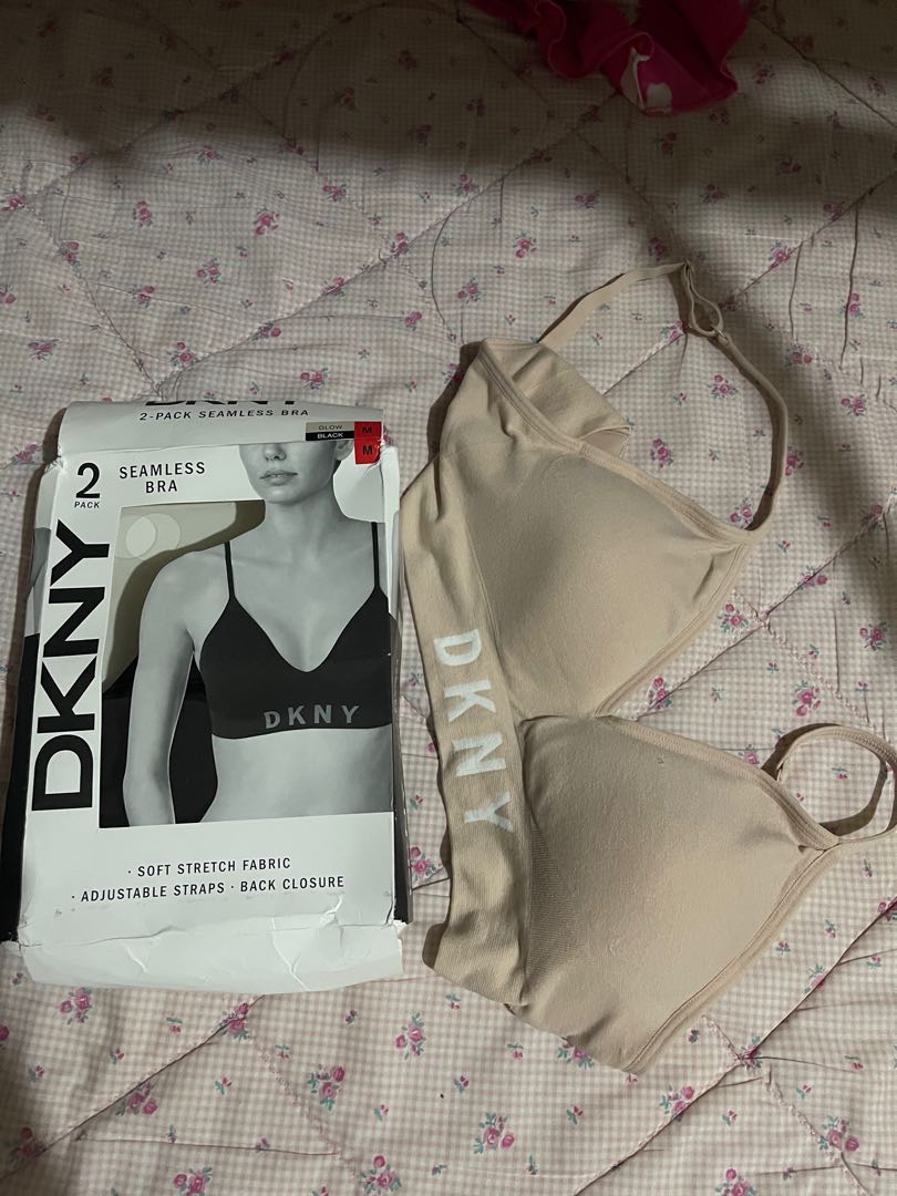 DKNY Ladies' 2-Pack Seamless Bra with Adjustable Straps, Black