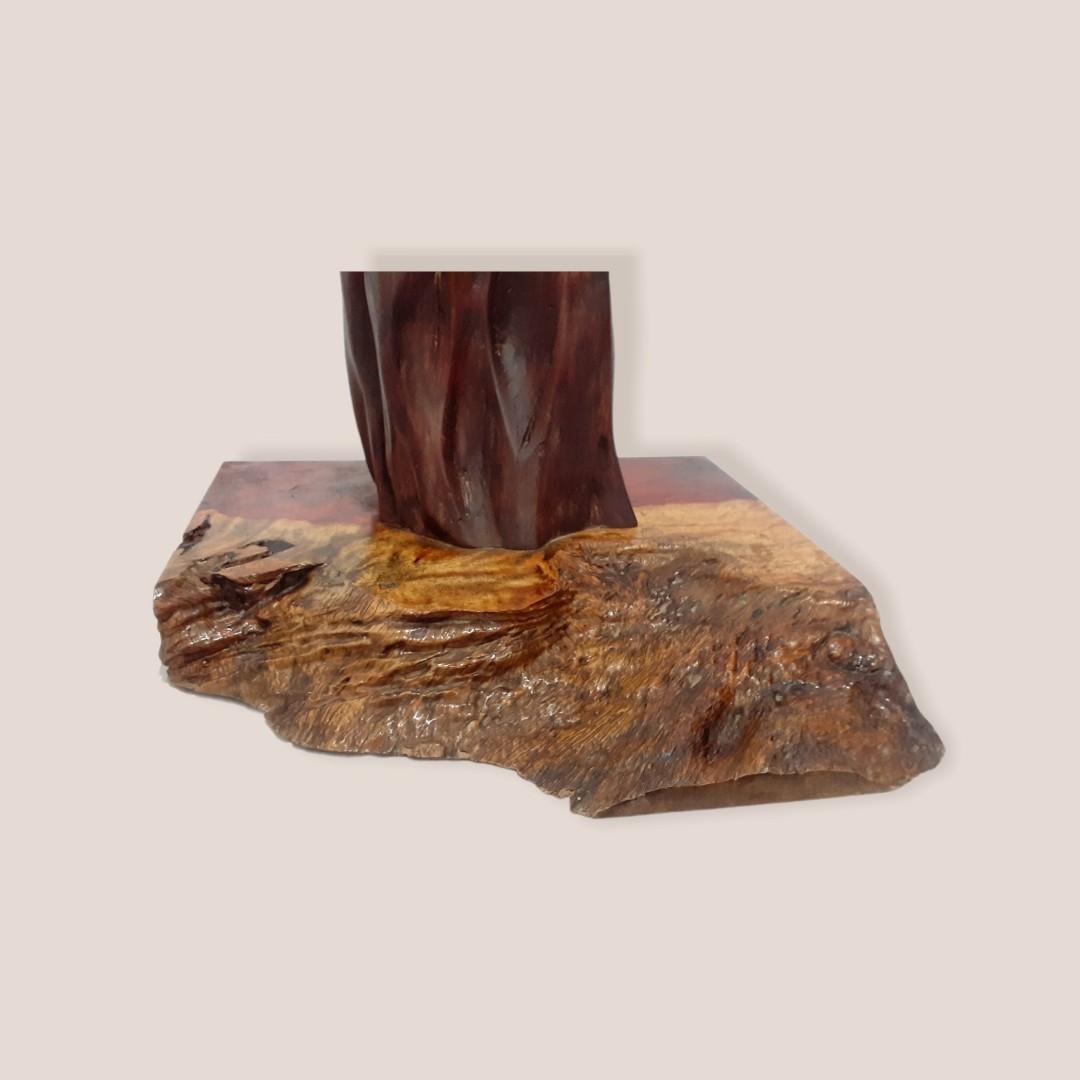 32" Rustic wood contemporary sculpture live edge (Category: Wall Decor) located in Dasmarinas. Submitted by millennialmeetsvintage (Listing ID 1102315298, Image 3). Description: ♡32 inches tall ♡10 x 10 base ♡flaw: barely noticeable chipped off parts ♡actual photos of the item already posted.
