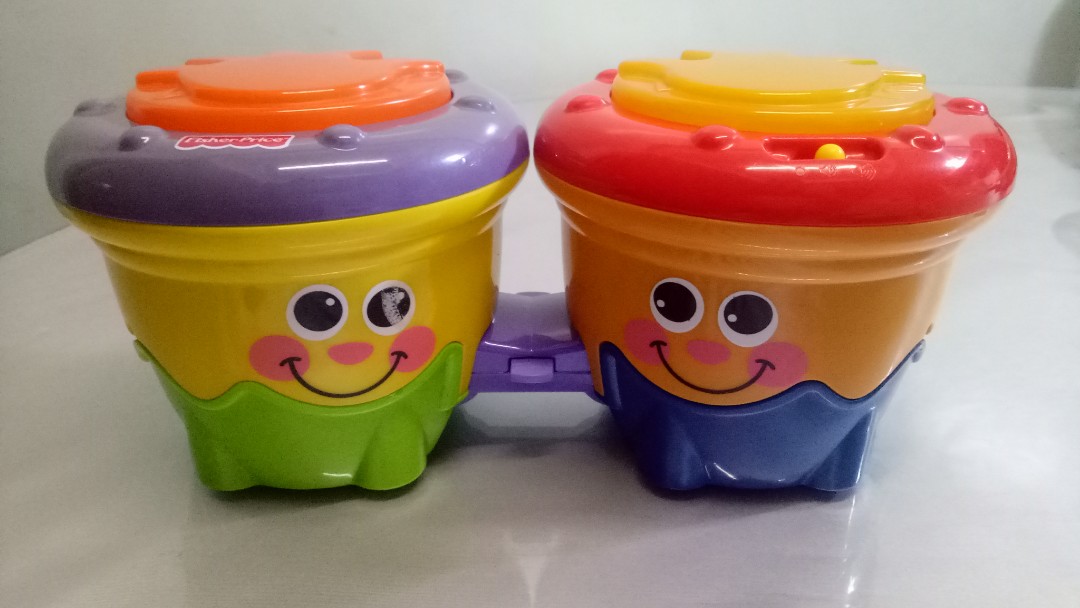 Details about   2006 Fisher-Price Crawl Along Roll Expand Bongo Drums Educational Sound 10" Toy 