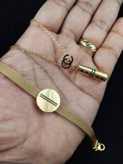 Gucci bracelet & necklace with pendant