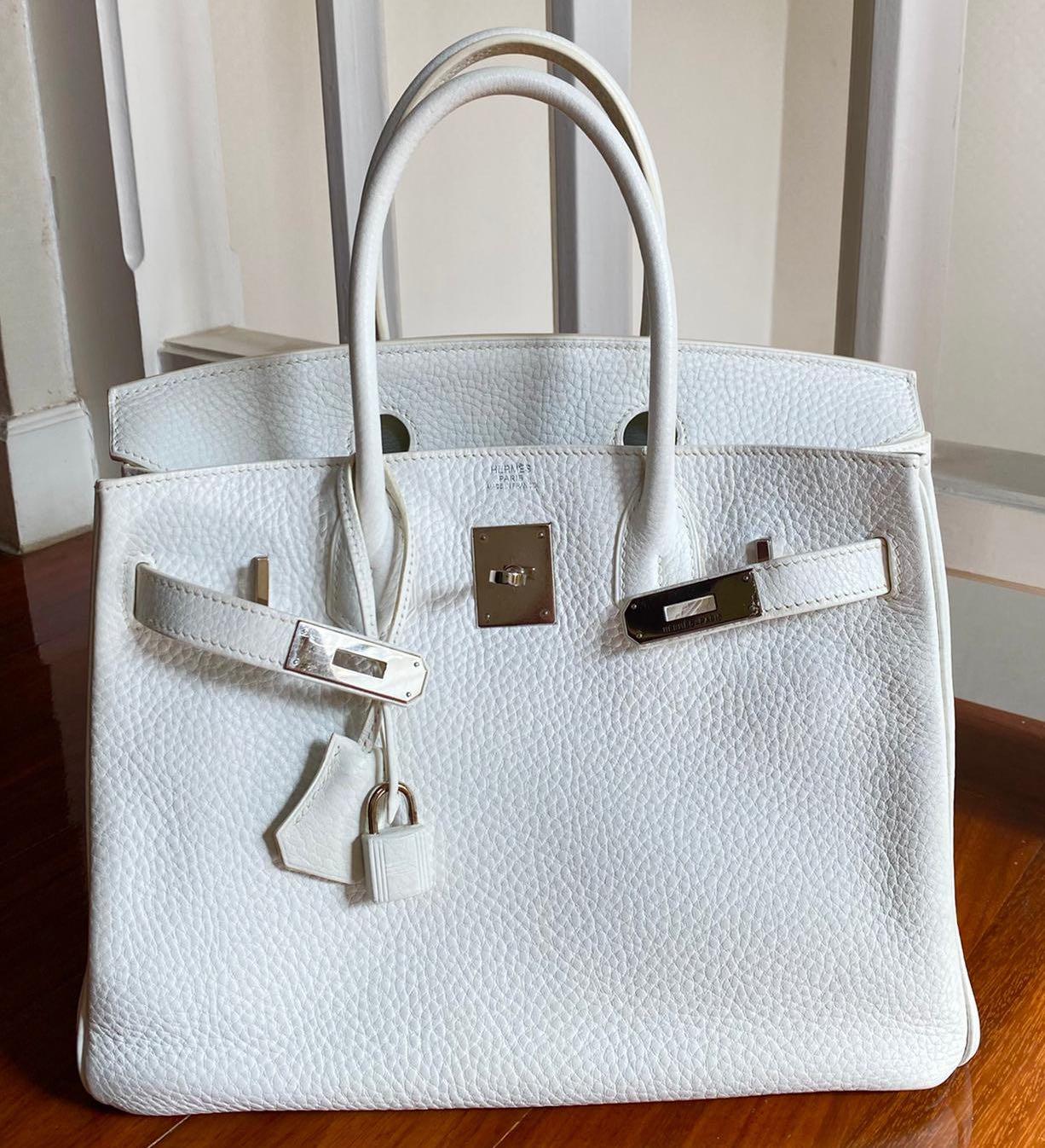 Hermès White Clemence Birkin 30 QGB0Q20JWB011