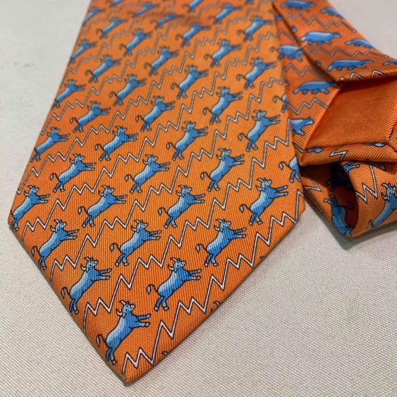 hermes bull bear tie