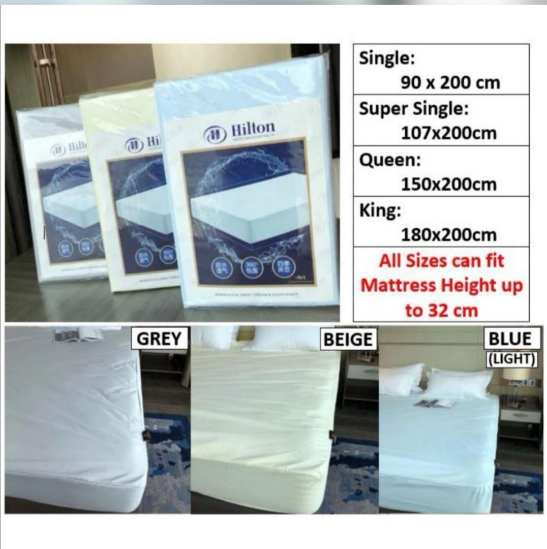 Hilton Waterproof Mattress Protector, Furniture & Home Living, Bedding