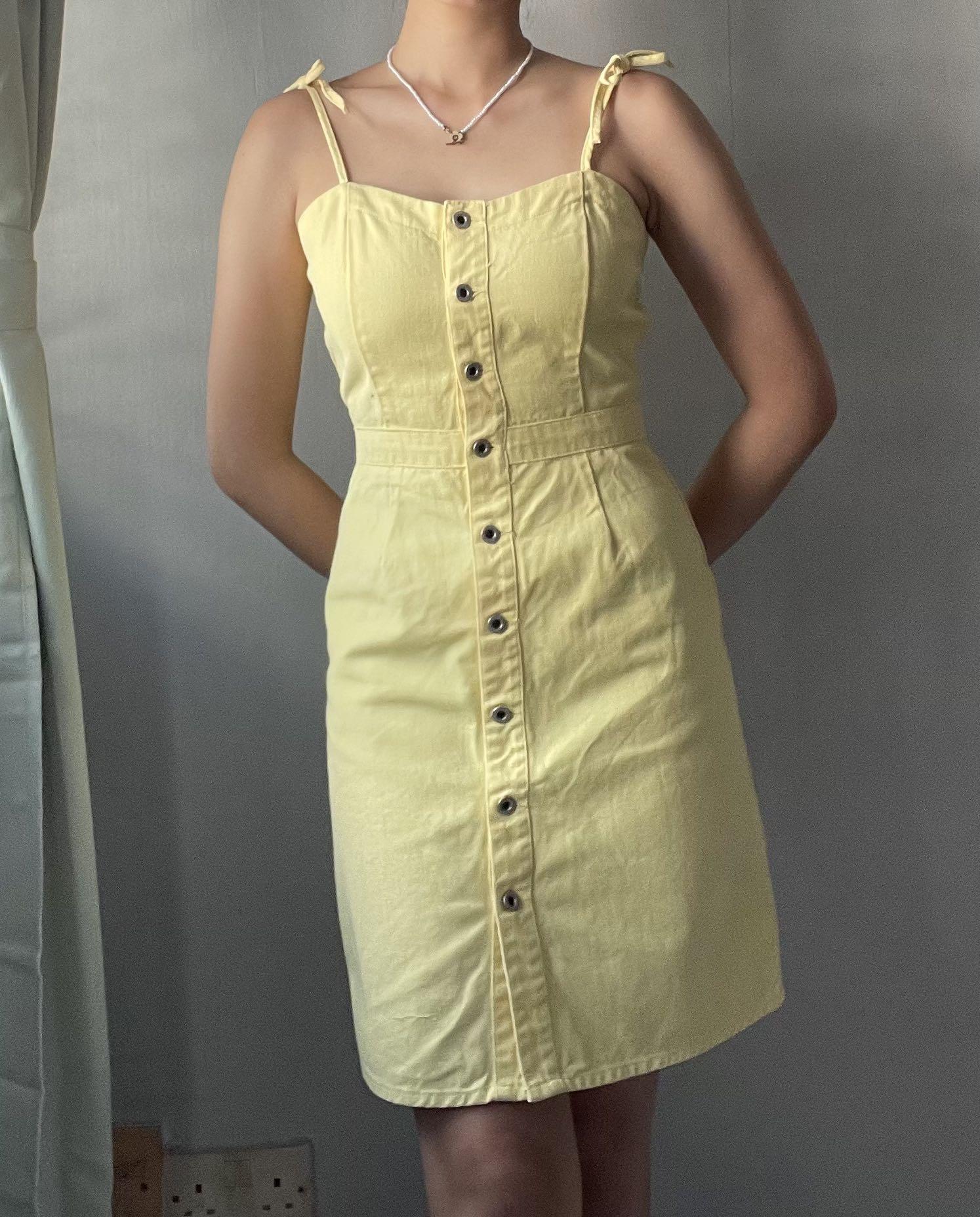 Jack wills yellow denim button down dress Women s Fashion