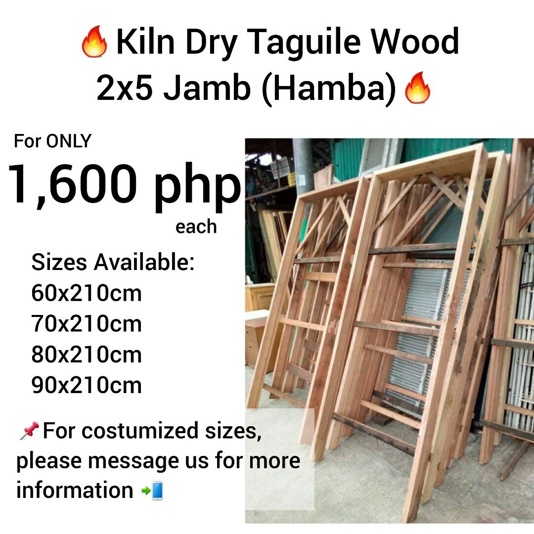 🔥Kiln Dry Taguile Wood 2x5 Jamb (Hamba)🔥, Furniture & Home Living, Home Improvement