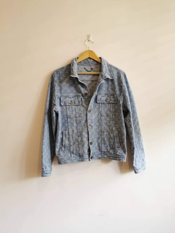 Supreme lv washed denim parka sale