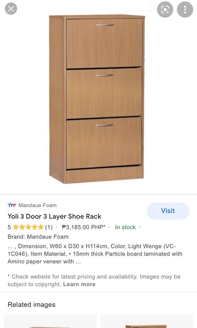 Mandaue Foam 3 layer shoe rack with flaw, Furniture & Home Living