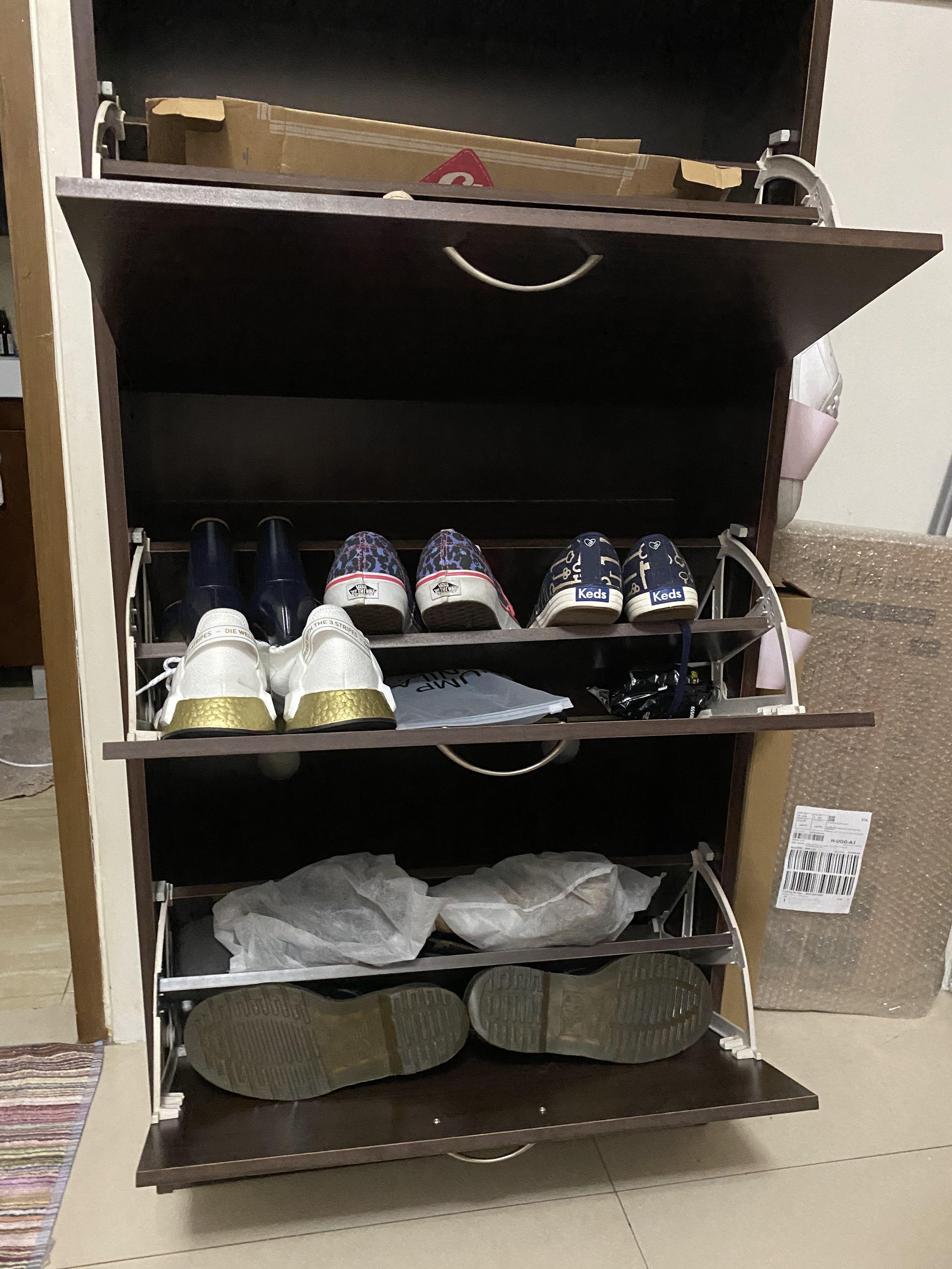 Mandaue Foam 3 layer shoe rack with flaw, Furniture & Home Living