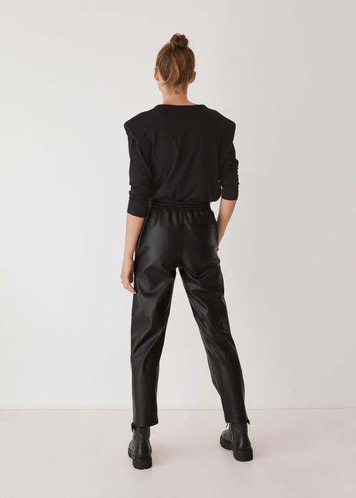MANGO Faux Leather Jogger Pant Women s Fashion Bottoms Jeans Leggings on Carousell