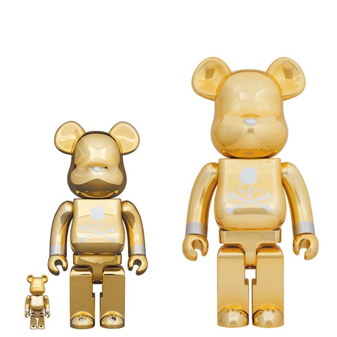 Medicom toy mastermind japan gold bearbrick 400% 100% 1000 