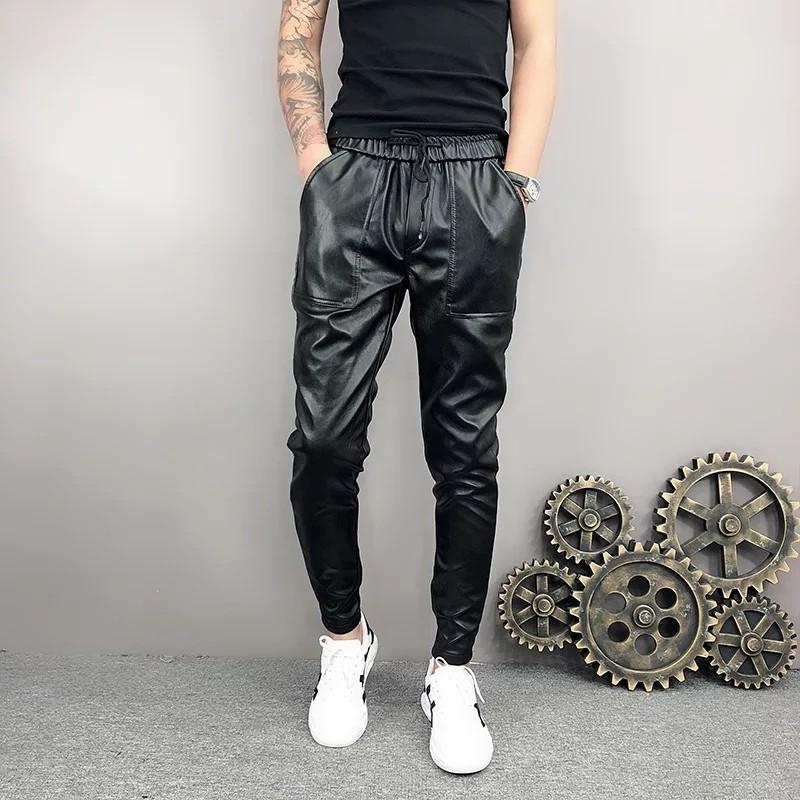 White faux leather top pants plus size
